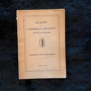 Vanderbilt University Bulletin  Book March 1, 1944